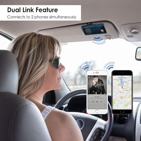 Avantree CK11 - Bluetooth 5.0 Hands-Free Car Speakerphone, Titanium | Hands-Free Calls with Siri Support and Motion Auto-On, plus a 3W Speaker, Visor Clip, and Volume Knob for Easy In-Car Use in Kuwait