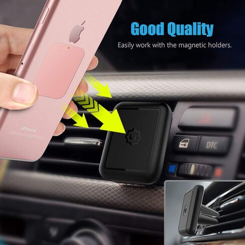 Mount Metal Plate with Adhesive for Magnetic Cradle-Less Mount by WixGear - X4 Pack 2 Rectangle and 2 Round (Compatible with Magnetic mounts) (Black) in Kuwait