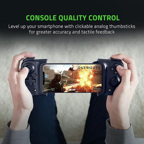 Razer Kishi Mobile Game Controller/Gamepad for iPhone iOS: Works with most iPhones – X, 11, 12, 13, 13 Max - Apple Arcade, Amazon Luna, Google Stadia - Lightning Port Passthrough - MFi Certified in Kuwait