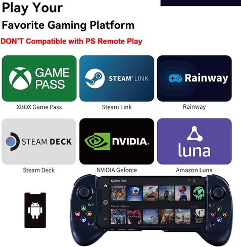 ShanWan Mobile Game Controller for iphone/Android with PHONE CASE Support, Bluetooth Wireless Gamepad - PS Remote Play, Xbox Cloud, Steam Link, GeForce NOW, MFi Arcade Games-Long Battery Life in Kuwait