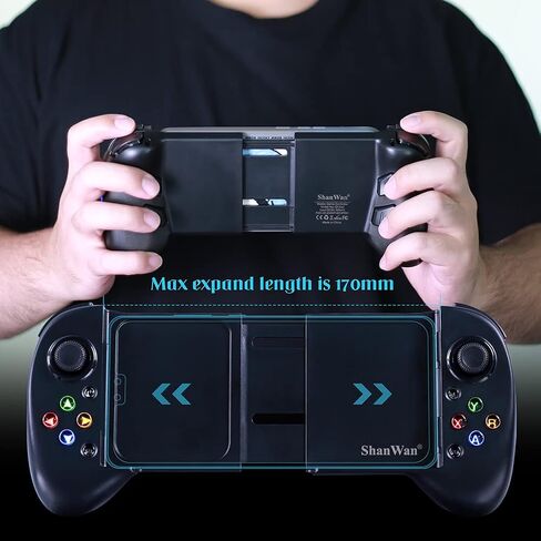 ShanWan Mobile Game Controller for iphone/Android with PHONE CASE Support, Bluetooth Wireless Gamepad - PS Remote Play, Xbox Cloud, Steam Link, GeForce NOW, MFi Arcade Games-Long Battery Life in Kuwait