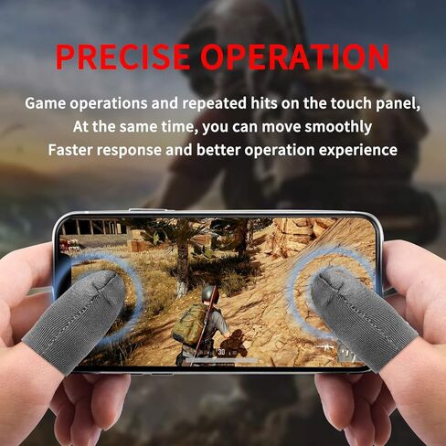 Mobile Game Controllers Finger Sleeve[6 Pack], Touch Screen Finger Sleeve Breathable Anti-Sweat Sensitive Shoot and Aim for Rules of Survival/Knives Out for Android & IOS (Black) in Saudi Arabia