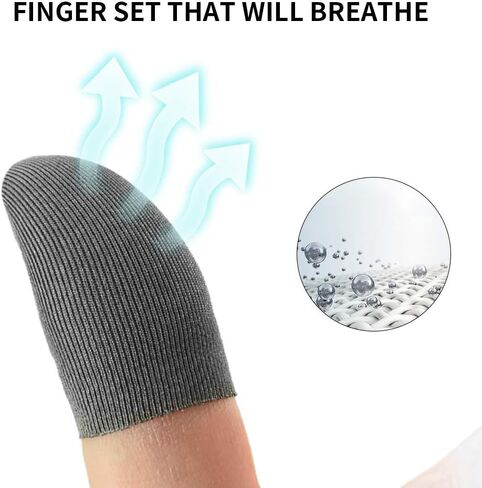 Mobile Game Controllers Finger Sleeve[6 Pack], Touch Screen Finger Sleeve Breathable Anti-Sweat Sensitive Shoot and Aim for Rules of Survival/Knives Out for Android & IOS (Black) in Saudi Arabia