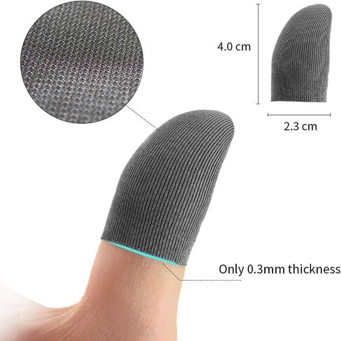 Mobile Game Controllers Finger Sleeve[6 Pack], Touch Screen Finger Sleeve Breathable Anti-Sweat Sensitive Shoot and Aim for Rules of Survival/Knives Out for Android & IOS (Black) in Saudi Arabia