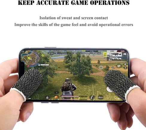 Mobile Game Controllers Finger Sleeve[6 Pack], Touch Screen Finger Sleeve Breathable Anti-Sweat Sensitive Shoot and Aim for Rules of Survival/Knives Out for Android & IOS (Black) in Saudi Arabia