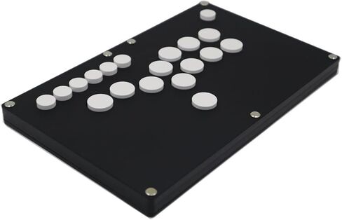 LOKORI B1-PS-B عصا تحكم رفيعة للغاية على طراز جميع الأزرار، عصا تحكم في الألعاب لجهاز PS4/PS3/PC Hot-Swap Cherry MX أسود (اللون: أزرار بيضاء) in Kuwait