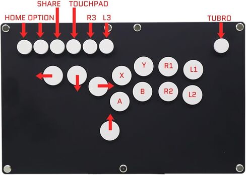 LOKORI B1-PS-B عصا تحكم رفيعة للغاية على طراز جميع الأزرار، عصا تحكم في الألعاب لجهاز PS4/PS3/PC Hot-Swap Cherry MX أسود (اللون: أزرار بيضاء) in Kuwait