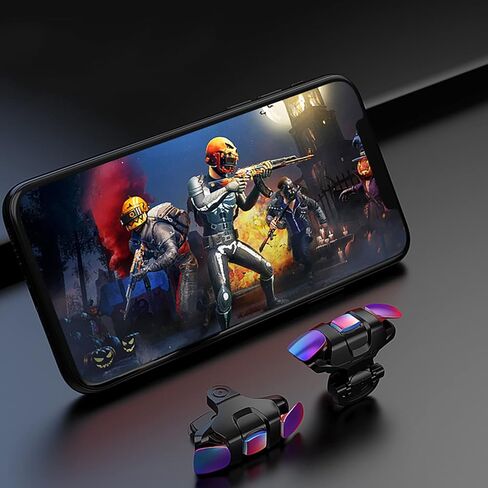 TEESSO Mobile Trigger، جهاز تحكم في الألعاب لهاتف iPhone Android، عصا التحكم لألعاب الهاتف المحمول PUBG، تشغيل 4 أصابع، مع مفاتيح تصويب حساسة لـ Fornite/Knives Out/Rules of Survival (أزرق) in Kuwait