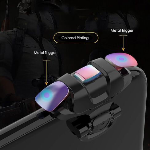 TEESSO Mobile Trigger، جهاز تحكم في الألعاب لهاتف iPhone Android، عصا التحكم لألعاب الهاتف المحمول PUBG، تشغيل 4 أصابع، مع مفاتيح تصويب حساسة لـ Fornite/Knives Out/Rules of Survival (أزرق) in Kuwait