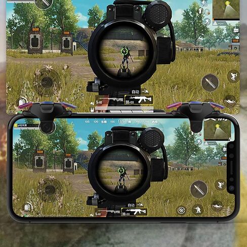 TEESSO Mobile Trigger، جهاز تحكم في الألعاب لهاتف iPhone Android، عصا التحكم لألعاب الهاتف المحمول PUBG، تشغيل 4 أصابع، مع مفاتيح تصويب حساسة لـ Fornite/Knives Out/Rules of Survival (أزرق) in Kuwait