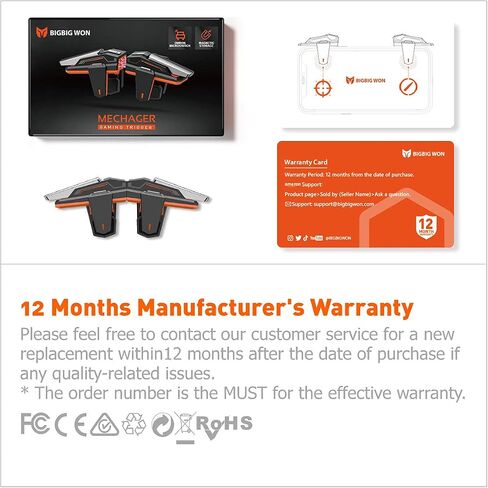 BIGBIG WON Mobile Gaming Triggers, Mobile Game Controllers Plug and Play for iOS and Android Phone 4.7-6.5 inches Game Trigger for PUBG/Fortnite/COD White (M1-1 Piece) in Kuwait