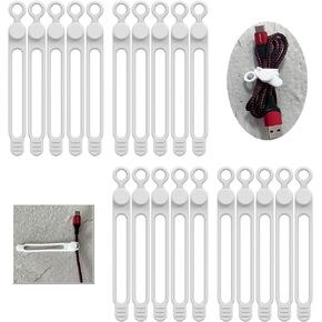 UMUST 20Pcs Silicone Cable Ties, Cable Management Cord Organizer Multicolor | Reusable Cord Ties, Cable Strap Tie for Bundling Electronics Wire,Home Office Travel Essentials Accessories 4.2inch in Saudi Arabia