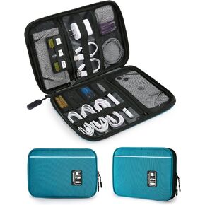 BAGSMART Electronics Organizer Travel Case, Small Cable Organizer Bag for Essentials, Tech Organizer as Accessories, Cord Organizer for Phone, Power Bank, SD Card, Black