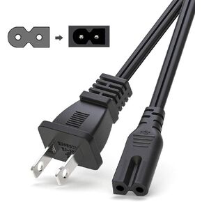 12Ft Extra Long 2 Prong Polarized Power Cord for Vizio-LED-TV Smart-HDTV E-M-Series Sound Bar 2 Slot Adapter-AC-Wall-Cable:IEC-60320 IEC320 C7 to NEMA 1-15P for Sharp Philips LED TV PS1 PS2 in Kuwait