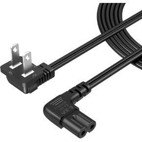 CableCreation 10 أقدام 18 AWG سلك طاقة بزاوية غير مستقطبة بزاوية 2 فتحة لاستبدال Samsung TV LG TCL (IEC320 C7 إلى Nema 1-15P)، 3M in Kuwait