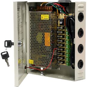 9 Channel/Port 10 AMPS, 12V DC Power Supply Box, Individually Fused for CCTV, LED, and All 12v DC Devices. Includes Screw Drivers & Extra fuses (9CH 10 AMP) in Saudi Arabia