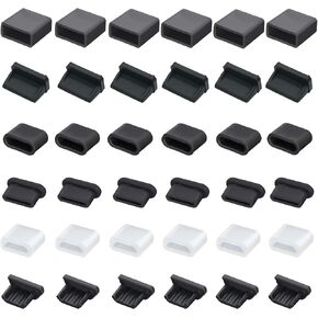 36 PCS 6 Types USB Anti Dust Cover Plugs, USB Type-C Dust Stopper, Silicone Soft Micro USB Cap Port Protector, Anti Dust Cover Protector Plugs Cap for USB A, Micro USB, Type C Ports (36PCS) in Saudi Arabia