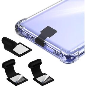 cobee Type C Port Dust Plugs, 3 Pcs USB C Dust Cover Caps Phone Type-C Anti Dust Charging Port Plug Silicone Dust Protectors with Removable Adhesive Compatible with Laptop Smartphones, Black in Kuwait
