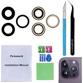 OEM Back Rear Camera Lens Glass Replacement for iPhone 14 Pro and iPhone 14 Pro Max with pre-Installed Adhesive and Reparing Toolkit in Kuwait