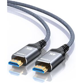 Highwings HDMI Cable 6.6 ft, 4K Ultra High Speed HDMI to HDMI Cord | HDMI 2.0, 18Gbps, 48 bit, Braided, Ethernet, ARC, 3D, HDCP 2.2, ARC, HDR, Compatible with Wall-mounted HDTV/ Monitor/ Roku in Saudi Arabia