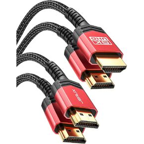 JSAUX 10K 8K HDMI Cable 2.1 10FT 2-Pack, 8K@60Hz Ultra High Speed 4K@120Hz | 48Gbps Cords for PS5/PS4 Roku TV HDTV Blu-ray LG Samsung QLED, 7680x4320 eARC HDR10 HDCP 2.2 2.3 3D, Gaming Home Theater in Saudi Arabia