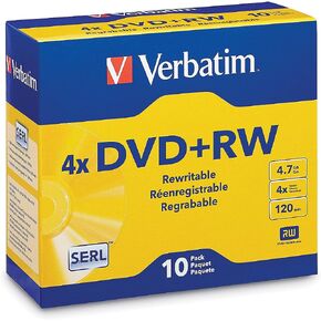 Verbatim DVD+RW 4.7GB 4X Rewritable Discs with Slim Cases, 10 Pack in Saudi Arabia