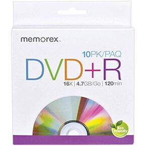 Memorex 4.7GB 16X DVD+R, 10 Pack (32020033372)