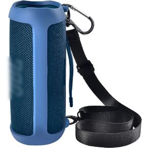 Comecase Silicone Case for JBL FLIP 6 Waterproof Portable Bluetooth Speaker | Shoulder Strap, Carabiner, Travel, Outdoor, for Gel Soft Skin Rubber Cover, Bluetooth Speaker Rubber Sleeve, Case Only, Black in Saudi Arabia