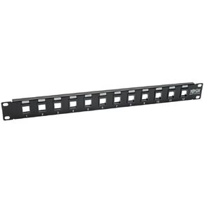 Tripp Lite لوحة تصحيح فارغة 12 منفذ Keystone RJ45، USB HDMI، Cat5e / Cat6 حامل تثبيت غير محمي 2URM TAA (N062-012-KJ) in Kuwait