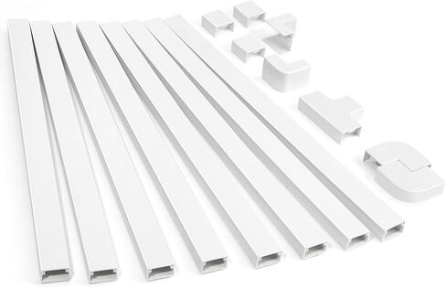 125.6in Cord Hider Kit, ZhiYo Cord Covers for Wall Mounted TV, Paintable Wire Cover for Cords, Tv Cable Hider Wall Kit, Wall Cord Concealer, Cable Cover Wall Wire Management, 8xL15.7in W0.95in H0.55in in Saudi Arabia