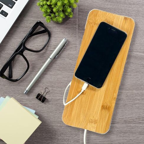 RICEXO Cable Management Box, 7 Holes, 12x5x4.5 inches, Wooden Lid Cable Organizer Box for Desk to Hide Power Strips, Tv Wires, ABS Material Cord Cover in Kuwait