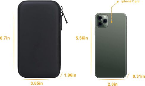 BOVKE Carrying Case Hard Protective Case Tech Organizer Travel Power Bank Pouch Bag USB Cable Organizer for Earbuds, Cable Cord, Charger Adapter, Electronic Accessories Case Wallet, Black+Inside Black in Saudi Arabia