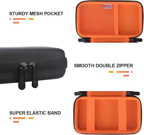 BOVKE Carrying Case Hard Protective Case Tech Organizer Travel Power Bank Pouch Bag USB Cable Organizer for Earbuds, Cable Cord, Charger Adapter, Electronic Accessories Case Wallet, Black+Inside Black in Saudi Arabia