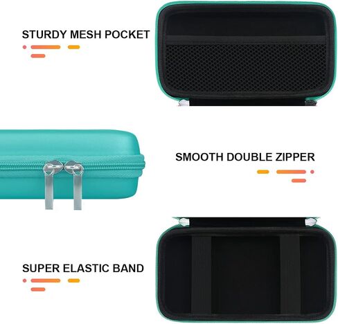 BOVKE Carrying Case Hard Protective Case Tech Organizer Travel Power Bank Pouch Bag USB Cable Organizer for Earbuds, Cable Cord, Charger Adapter, Electronic Accessories Case Wallet, Black+Inside Black in Saudi Arabia
