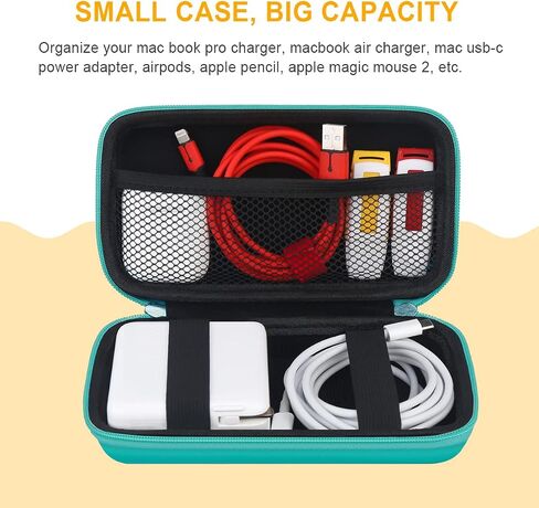 BOVKE Carrying Case Hard Protective Case Tech Organizer Travel Power Bank Pouch Bag USB Cable Organizer for Earbuds, Cable Cord, Charger Adapter, Electronic Accessories Case Wallet, Black+Inside Black in Saudi Arabia