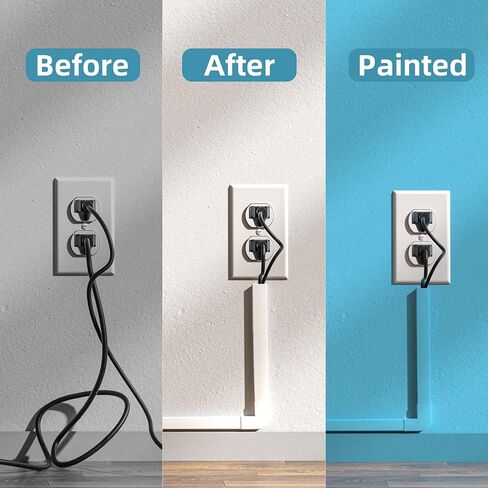 Delamu Cord Hider, 157in Wire Covers for Cords on Wall, Premium Cable Hider Cord Covers for Wires, Cable Management Wire Hiders for TV, Cable Raceway Kit, W0.95 H0.55in, White in Kuwait