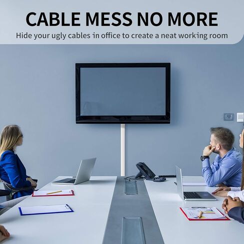Delamu Cord Hider, 157in Wire Covers for Cords on Wall, Premium Cable Hider Cord Covers for Wires, Cable Management Wire Hiders for TV, Cable Raceway Kit, W0.95 H0.55in, White in Kuwait