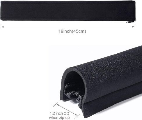 [4 عبوات] حافظة إدارة الكابلات JOTO، نظام تنظيم السلك 19-20 بوصة مع سحاب للتلفزيون والكمبيوتر والمكتب والترفيه المنزلي، غطاء مرن للكابل ونظام إخفاء الأسلاك - أسود in Kuwait