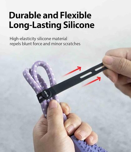 Ringke Cable Tie Silicone (15 Pack) Colorful Reusable Holder Strap Organizer Management for Fastening Cable Cords and Wires in Saudi Arabia