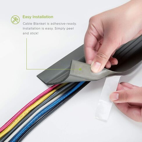 بطانية كابل UT Wire بطول 10 أقدام، غطاء وحامي سلك منخفض المستوى، أسود in Kuwait