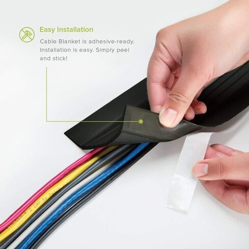 بطانية كابل UT Wire بطول 10 أقدام، غطاء وحامي سلك منخفض المستوى، أسود in Kuwait