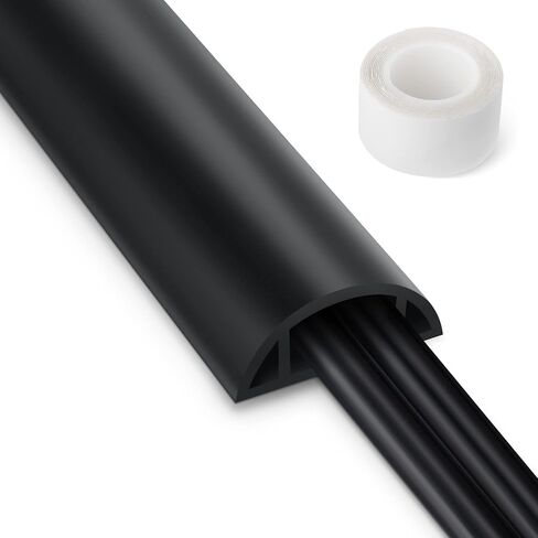 Floor Cable Cover 3ft Brown, LZEOY Cord Covers for Wires on Floor, Low Profile Cord Hider Cable Management, Office/Carpet Compatible in Kuwait