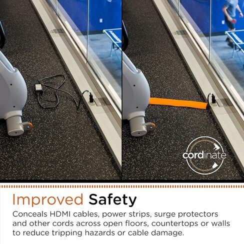 Cordinate 10 ft Cord Cover Floor, Cord Protector, Cord Management, Cord Concealer, Cable Hider and Cable Raceway, Extension Cord Cover, Orange, 60338 in Saudi Arabia