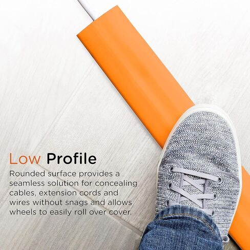 Cordinate 10 ft Cord Cover Floor, Cord Protector, Cord Management, Cord Concealer, Cable Hider and Cable Raceway, Extension Cord Cover, Orange, 60338 in Saudi Arabia