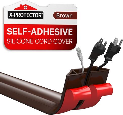 غطاء سلك الأرضية X-Protector - واقي سلك فوق الأرضية بطول 5 بوصات - واقي كابل الطاقة ذاتي اللصق - واقي سلك السيليكون - غطاء سلك تمديد مثالي لحماية الأسلاك على الأرض (60 بوصة) in Kuwait
