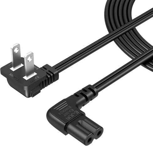 CableCreation 10 أقدام 18 AWG سلك طاقة بزاوية غير مستقطبة بزاوية 2 فتحة لاستبدال Samsung TV LG TCL (IEC320 C7 إلى Nema 1-15P)، 3M in Kuwait