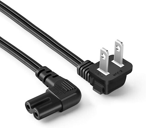CableCreation 10 أقدام 18 AWG سلك طاقة بزاوية غير مستقطبة بزاوية 2 فتحة لاستبدال Samsung TV LG TCL (IEC320 C7 إلى Nema 1-15P)، 3M in Kuwait