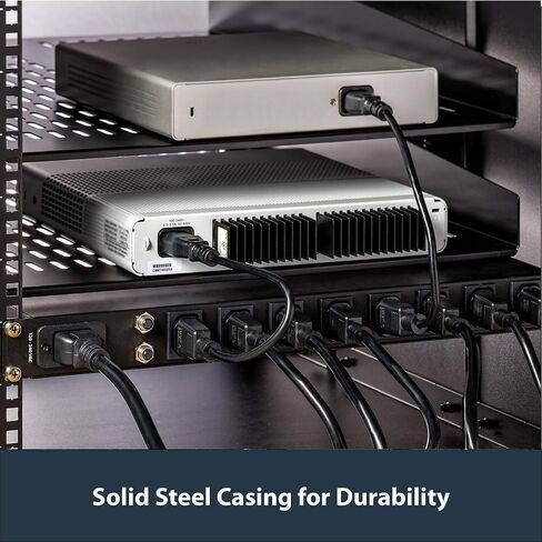 StarTech.com 1U 19 بوصة 8 منافذ حامل PDU - IEC C13 مقبس مزود طاقة مثبت على حامل / شريط - حامل خادم أفقي PDU قابل للتركيب / وحدة توزيع الطاقة لمركز البيانات 16A 240V (PDU08C13H) in Saudi Arabia