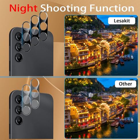 Lesakit 3 Pack Galaxy A14 Screen Protector + 3 Pack Camera Lens Protector, [Anti-Scratch][Full Coverage][Easy Installation] Tempered Glass Screen Protector for Samsung Galaxy A14 in Kuwait