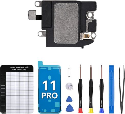 for iPhone 11 Pro Loud Speaker Ringer Buzzer Unit Replacement with Complete Repair Tool Kit Assembly Loudspeaker Audio Performance Sound Connector Flex Cable Part Magnetic Pad for A2160, A2217, A2215 in Saudi Arabia